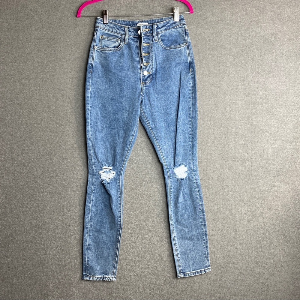 We Wore What Women's Danielle Vintage Straight High Rise Jeans Distressed jeans